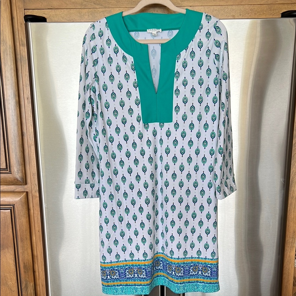 Cabana Life Turquoise and White Tunic Dress